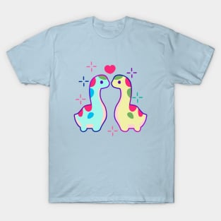 Two dinosaurs and heart T-Shirt
